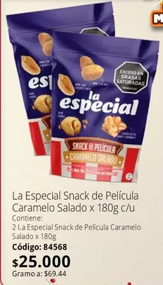 La Especial - Snack de Película Caramelo Salado x 180g c/u