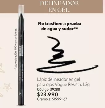 Vogue - delineador en gel para ojos Resist x 1.2g