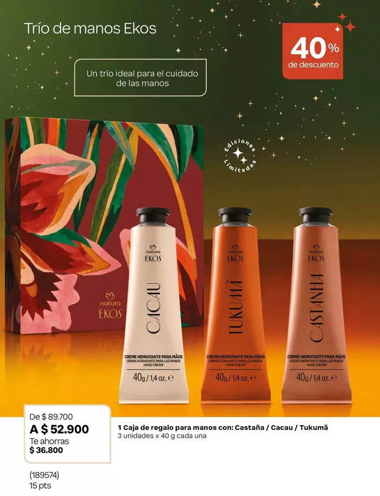 Natura - Trio de manos Ekos