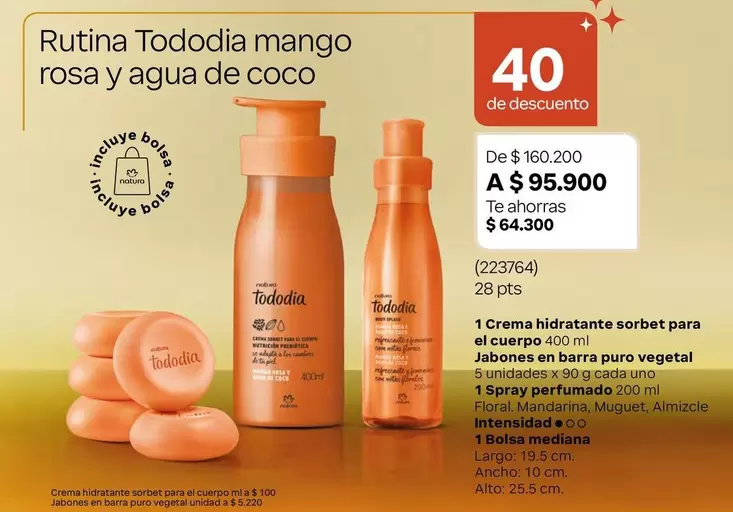 Natura - Rutina Tododia mango rosa y agua de coco
