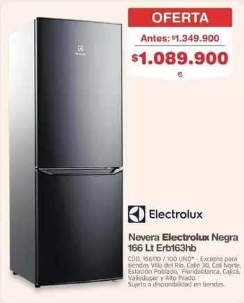 Electrolux - Nevera Negra 166 Lt Erb163hb