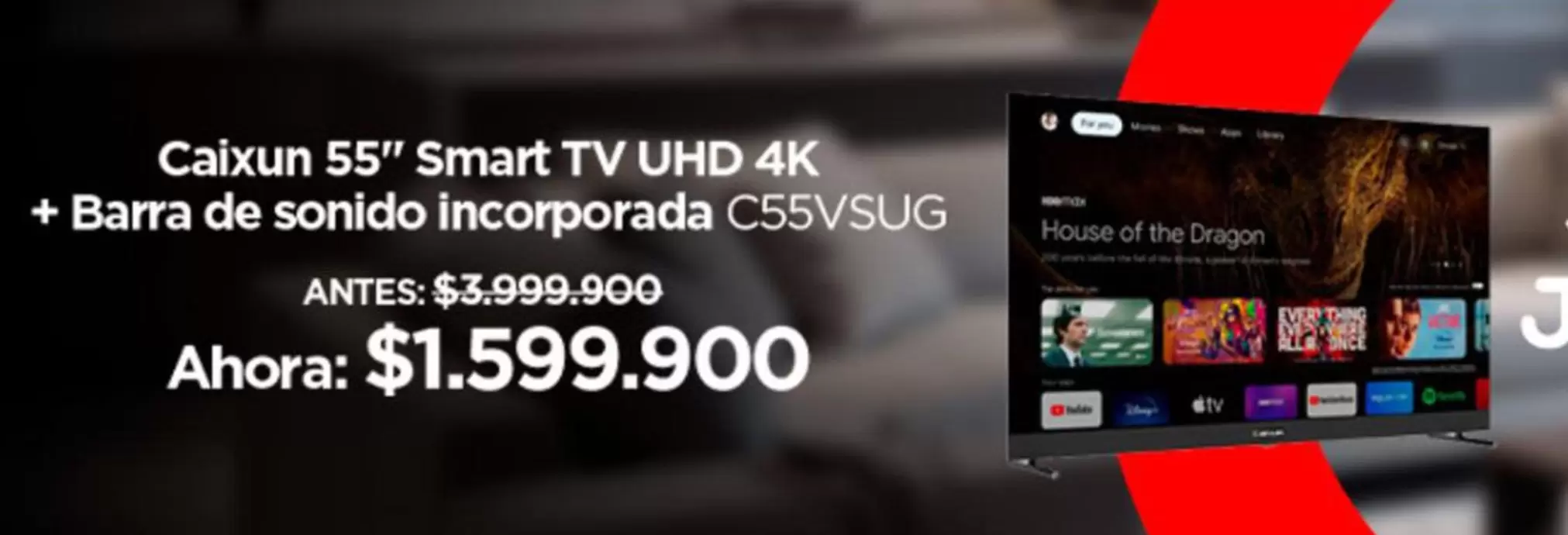 Smart - 55"  TV UHD 4K + Barra de sonido incorporada C55VSUG