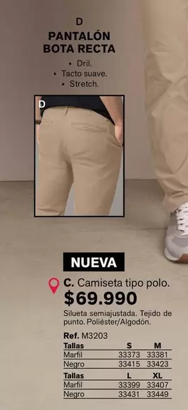 Suave - PANTALÓN BOTA RECTA or Camiseta tipo polo