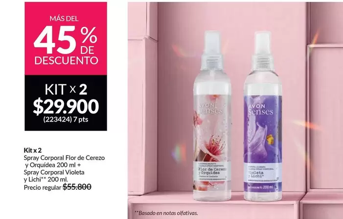 Flor - Spray Corporal de Cerezo y Orquidea 200 ml + Spray Corporal Violeta y Lichi 200 ml