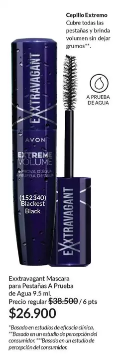 Avon - Exxtravagant Mascara para Pestañas A Prueba de Agua