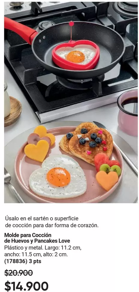 Love - Molde para Cocción de Huevos y Pancakes