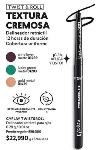 Textura - TWIST&ROLL Delineador retráctil para ojos