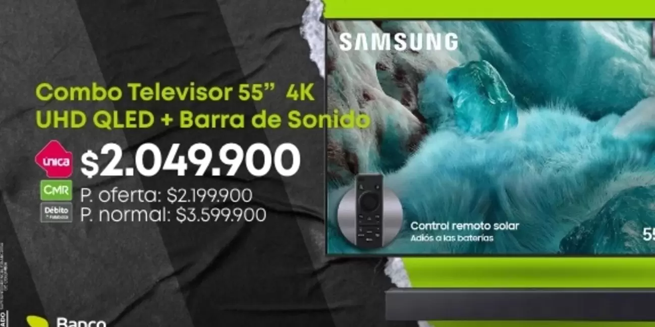 Samsung - Televisor 55" 4K UHD QLED + Barra de Sonido