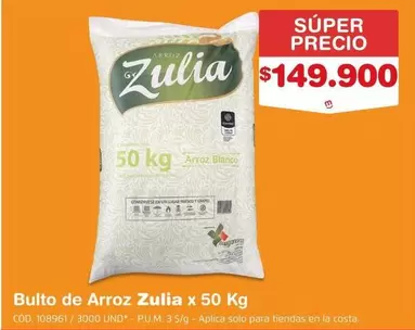 Zulia - Arroz x 50 Kg