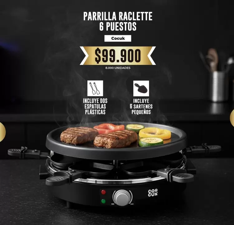 PARRILLA RACLETTE 6 PUESTOS