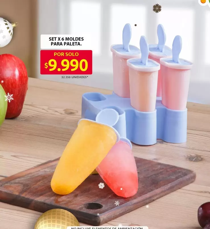 no - SET X 6 MOLDES PARA PALETA