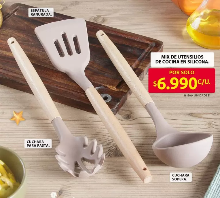 MIX DE UTENSILIOS DE COCINA EN SILICONA