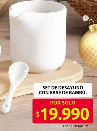 SET DE DESAYUNO CON BASE DE BAMBÚ.