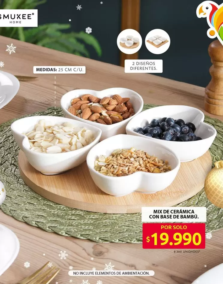 MIX DE CERAMICA CON BASE DE BAMBU