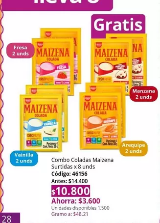 Maizena - Combo Coladas Surtidas x 8 unds