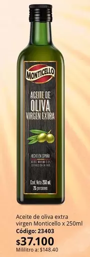 Monticello - oliva extra virgen x 250ml