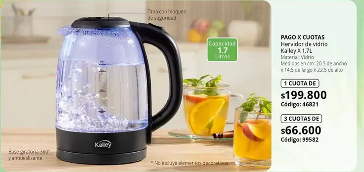 Kalley - Hervidor de vidrio