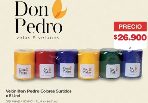 Vel - ón Colores Surtidos