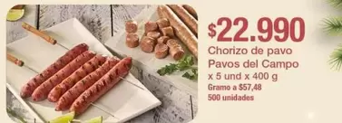 Pavos del Campo - Chorizo de pavo