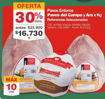 Aro - Pavos Enteros Pavos del Campo y x Kg