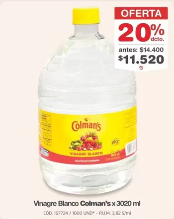 Vinagre Blanco x 3020 ml