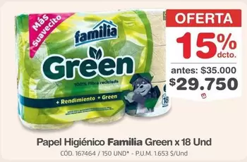 Familia - Papel Higiénico Green x 18 Und