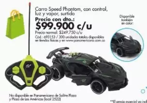 Control - Carro Speed Phantom, con control, luz y vapor, surtido