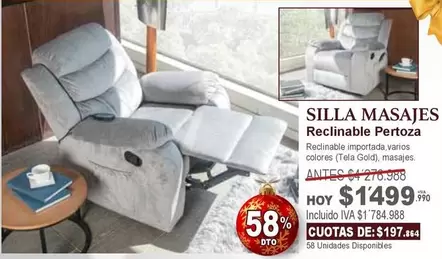 Gold - SILLA MASAJES Reclinable Pertoza