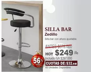 SILLA BAR Zedillo