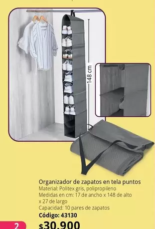 Organizador de zapatos en tela puntos