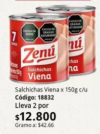 Zenú - Salchichas Viena x 150g c/u