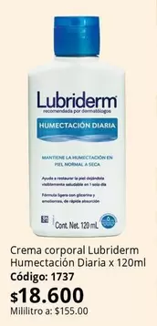 Lubriderm - Humectación Diaria x 120ml