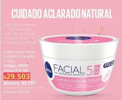 Nivea - Cuidado Aclarado Natural