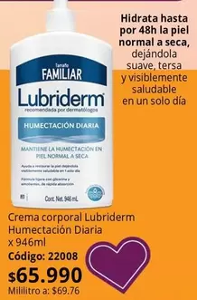 Lubriderm - Crema corporal Humectación Diaria
