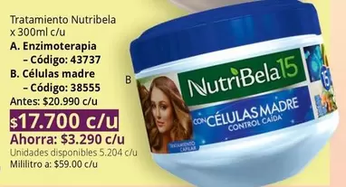 NutriBela - Enzimoterapia - Código: 43737, Células madre - Código: 38555