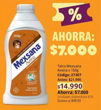 Mexsana - Talco Avena