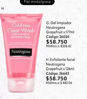 Neutrogena - Gel limpiador, Exfoliante facial