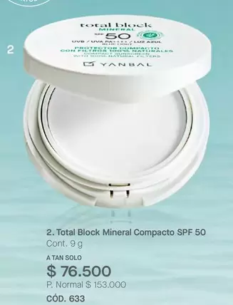 Yanbal - Total Block Mineral Compacto SPF 50