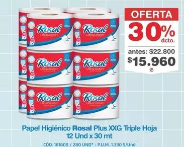 Rosal - Papel Higiénico Plus XXG Triple Hoja