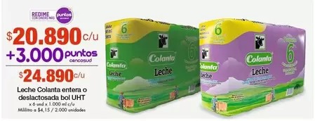 Colanta - Leche entera o deslactosada bol UHT
