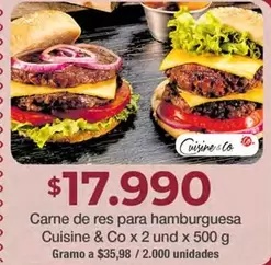 Cuisine & Co - Carne de res para hamburguesa