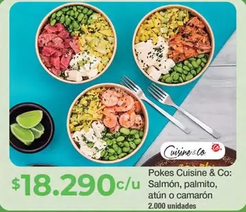 Cuisine & Co - Pokes Salmón, Palmito, Atún O Camarón