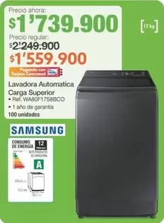 Samsung - Lavadora Automatica Carga Superior