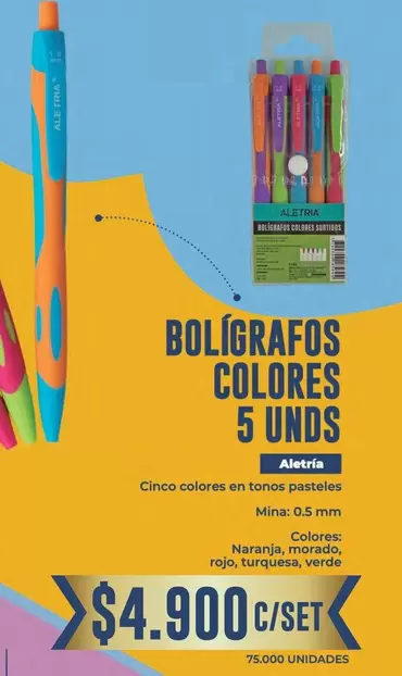 Bolígrafos Colores 