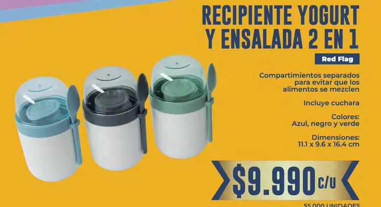 RECIPIENTE YOGURT Y ENSALADA 2 EN 1