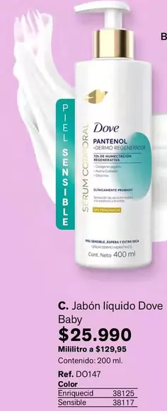 Dove - Jabón líquido Baby