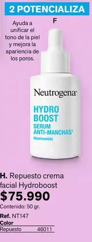 Neutrogena - Repuesto crema facial Hydroboost