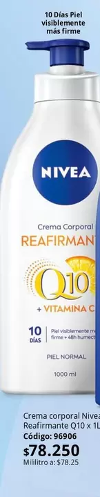 Nivea - Crema corporal Reafirmante Q10 x 1L