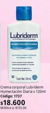 Lubriderm - Humectación Diaria x 120ml