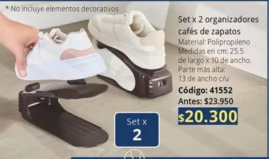 no - Set x 2 organizadores cafés de zapatos